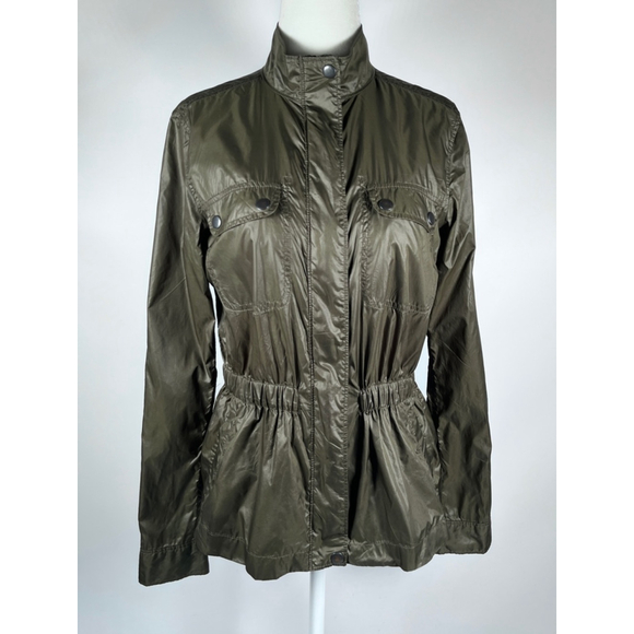THEORY womans Windbreaker Military Green Jacket Size S - Picture 10 of 12